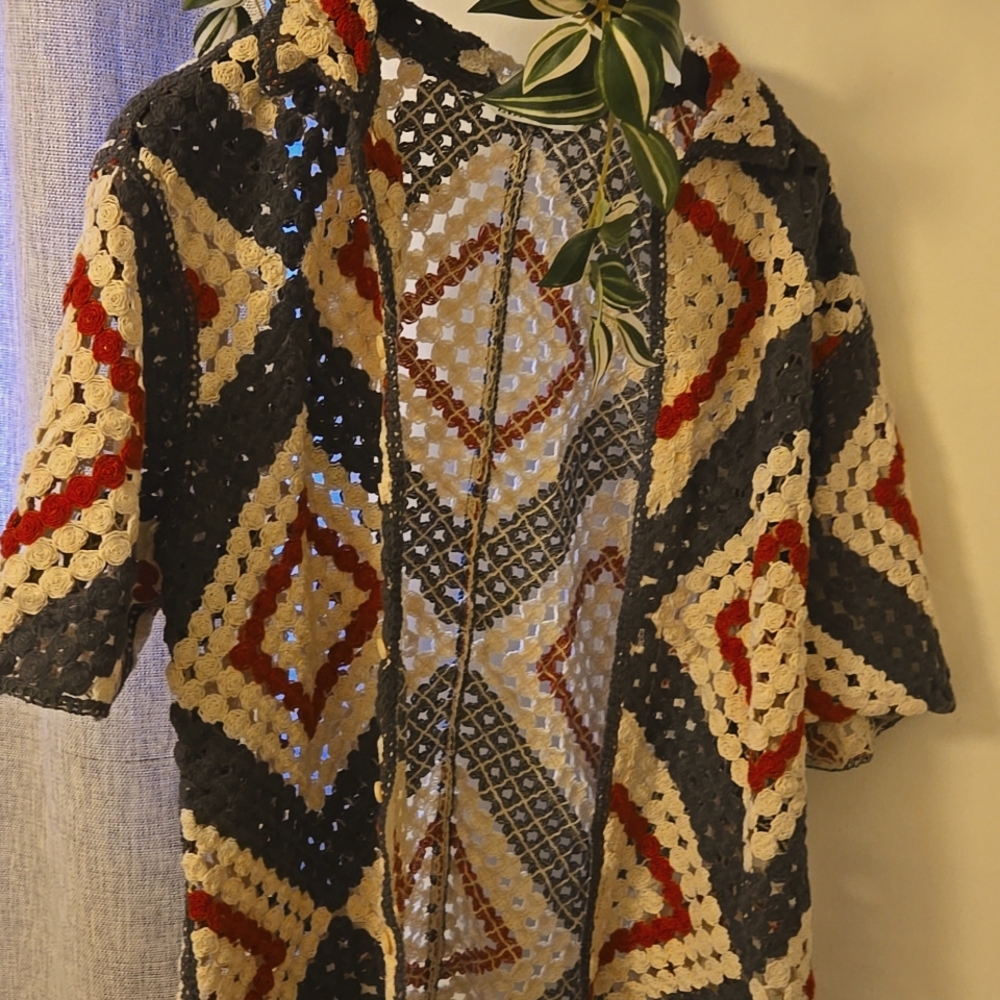 Zara Crochet Patterned Cardigan
